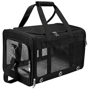 Portable Soft-Sided Pet Carrier Bag - Black