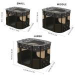 Portable Pet Playpen & Soft Dog Crate, Black