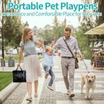 Portable Pet Playpen & Soft Dog Crate, Black