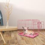 Easipet Pink Metal Dog Cage with Tray - Extra Small