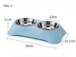 Non-Slip Stainless Steel Double Dog Bowl with Spoon