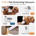 Oneisall Pet Grooming Vacuum with 7 Tools