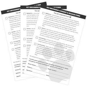 Pet Grooming Consent & Release Form - 100 Sheets