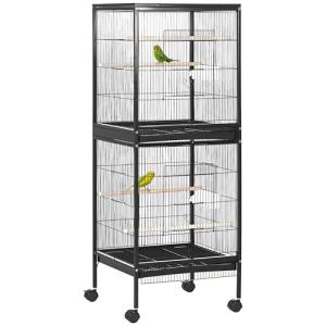 PawHut 2-in-1 Large Bird Cage with Wheels