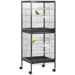 PawHut 2-in-1 Large Bird Cage with Wheels