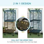 PawHut 2-in-1 Large Bird Cage with Wheels