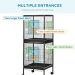 PawHut 2-in-1 Large Bird Cage with Wheels