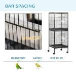 PawHut 2-in-1 Large Bird Cage with Wheels