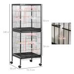 PawHut 2-in-1 Large Bird Cage with Wheels
