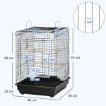 PawHut Parrot Cage with Open Top and Stand