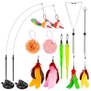 2-Pack Interactive Cat Toys with Suction Cups