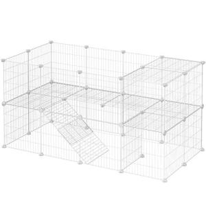 Customizable 2-Floor Metal Pet Playpen for Small Animals
