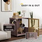 PawHut Stylish Dog Crate End Table, Purple