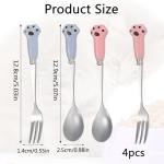 4-Pack Cute Pet Food Forks and Spoons Set
