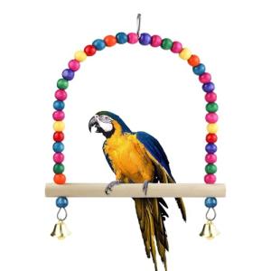 Colorful Bird Swing with Perch and Bell