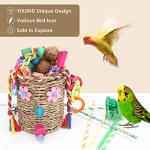 Colorful Seagrass Foraging Basket Bird Toy