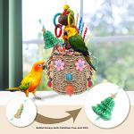 Colorful Seagrass Foraging Basket Bird Toy