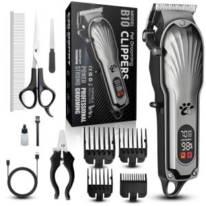 Cordless Dog Clippers with LED Display and Nail Kit