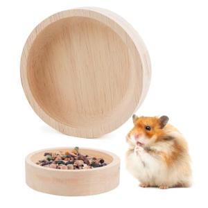 Wooden Food Bowls for Small Pets - 2 Pack