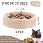 Wooden Food Bowls for Small Pets - 2 Pack