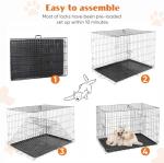 Large Dog Crate with 2 Doors and Tray