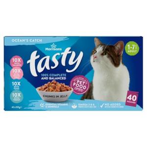 Morrisons Tasty Cat Chunks in Jelly 40 Pack