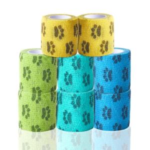 Self-Adhesive Vet Bandage Wrap for Pets - 8 Rolls