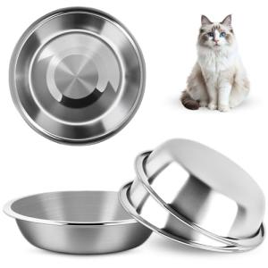 Stainless Steel Cat Food Bowls - 3 Pack