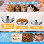 Stainless Steel Cat Food Bowls - 3 Pack