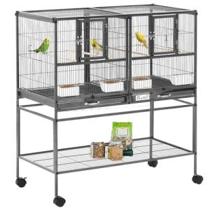 Large Bird Cage with Divider for Parrots