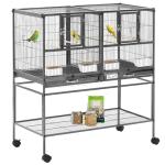 Large Bird Cage with Divider for Parrots