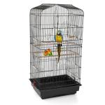 Spacious Black Metal Bird Cage for Small Birds