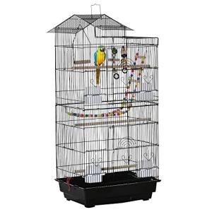 PawHut Multi-Door Bird Cage with Feeders & Perches