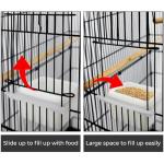 Spacious Black Metal Bird Cage for Small Birds