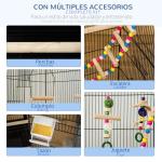 PawHut Multi-Door Bird Cage with Feeders & Perches