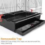 Spacious Black Metal Bird Cage for Small Birds