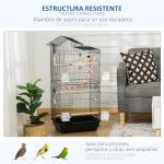 PawHut Multi-Door Bird Cage with Feeders & Perches