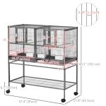 Large Bird Cage with Divider for Parrots