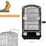 Spacious Black Metal Bird Cage for Small Birds