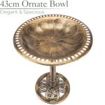 Outdoor Round Bird Bath in Rustic Bronze