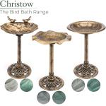 Outdoor Round Bird Bath in Rustic Bronze