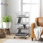 PawHut Small Animal Cage with Wheels and Hammock