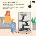 PawHut Small Animal Cage with Wheels and Hammock