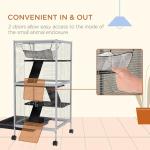 PawHut Small Animal Cage with Wheels and Hammock