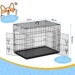 Nobleza 24in Folding Metal Dog Crate with 2 Doors