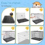 Nobleza 24in Folding Metal Dog Crate with 2 Doors
