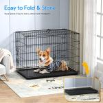 Nobleza 24in Folding Metal Dog Crate with 2 Doors