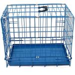 Blue Metal Dog Cage with Removable Tray, Small