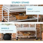 PawHut 3-Tier Bird Cage with Wheels and Toys