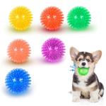 6 Pack Squeaky Rubber Dog Balls for Chewing